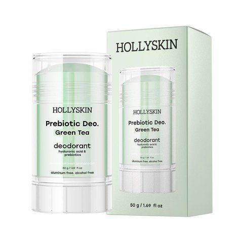 Парфумований дезодорант з гіалуроновою кислотою і пребіотиками HOLLYSKIN Prebiotic Deo. Green Tea, 50 г 0081 фото