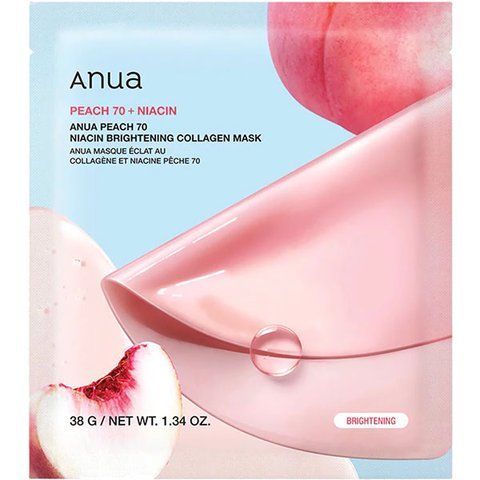 Гидрогелевая коллагеновая маска с персиком и ниацинамидом ANUA Peach 70 Niacin Brightening Collagen Mask, 38 г 2121 фото