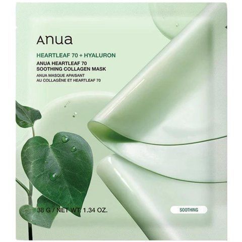 Гидрогелевая коллагеновая маска с хауттюйнией сердцевидной ANUA Heartleaf 70 Soothing Collagen Mask, 38 г 2122 фото