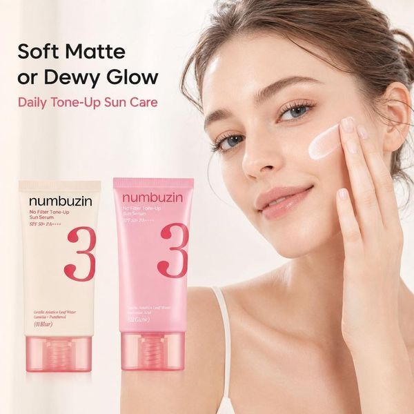 Тонуюча сонцезахисна сироватка для обличчя Numbuzin No.3 No Filter Tone-Up Sun Serum 01 Blur, 50 мл 5620 фото