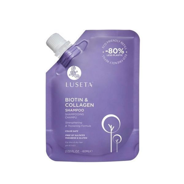 Набір для тонкого та ламкого волосся з косметичкою Luseta Beauty Biotin-Collagen Jet-Set Hair Strengthen Kit 6091 фото