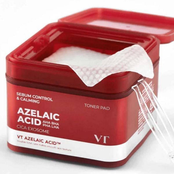 Тонер-педы с азелаиновой кислотой VT Cosmetics Azelaic Care Toner Pad, 180 мл (60 шт) 3741 фото