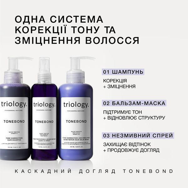Бальзам-маска для коррекции тона и восстановления волос Triology. TONEBOND, 250 мл 6622 фото