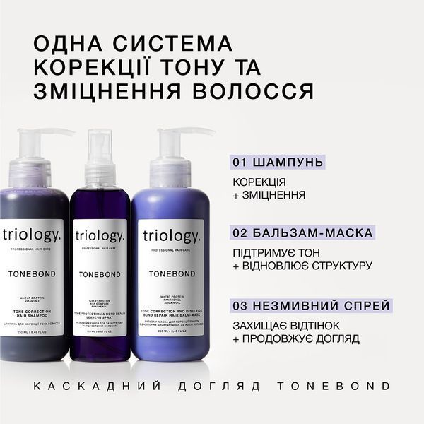 Незмивний спрей для захисту тону та відновлення волосся Triology. TONEBOND, 150 мл 6623 фото