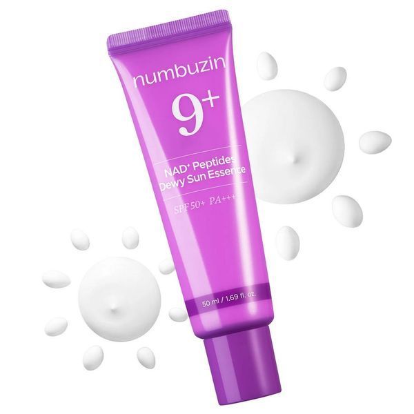 Инновационная солнцезащитная, антивозрастная эссенция Numbuzin No.9 NAD+ Peptides Dewy Sun Essence, 50 мл 5610 фото