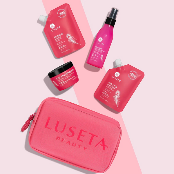 Набор для повреждённых волос с косметичкой Luseta Beauty Keratin Jet-Set Hair Smooth Kit 6092 фото
