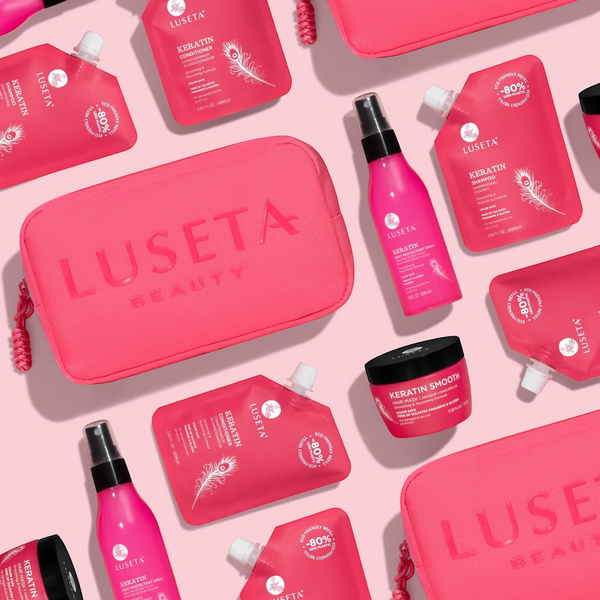 Набор для повреждённых волос с косметичкой Luseta Beauty Keratin Jet-Set Hair Smooth Kit 6092 фото