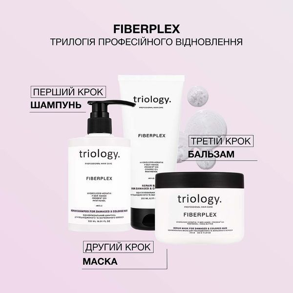 Відновлювальний шампунь для пошкодженого та фарбованого волосся Triology. Fiberplex, 500 мл 6604 фото